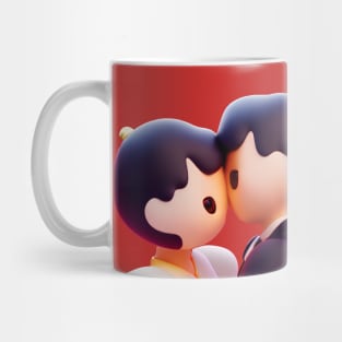 Romantic Anime Couple Kissing Mug